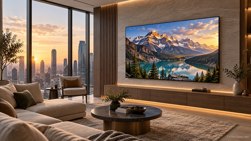 LG NU85 in a living room