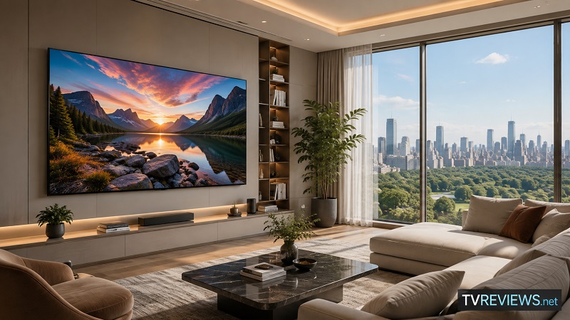 Samsung R95H in a living room