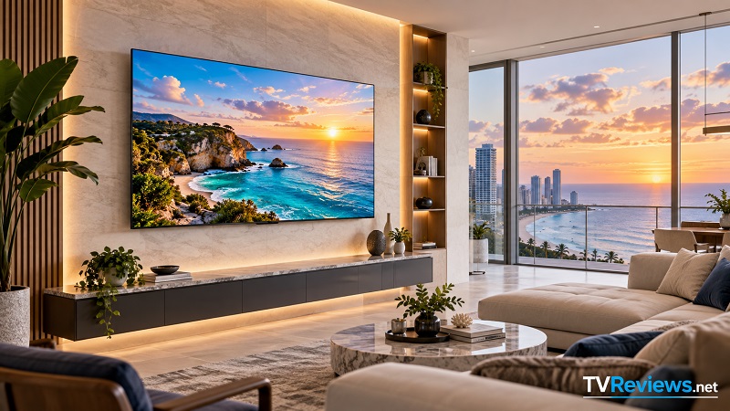 TCL QM64L in a living room